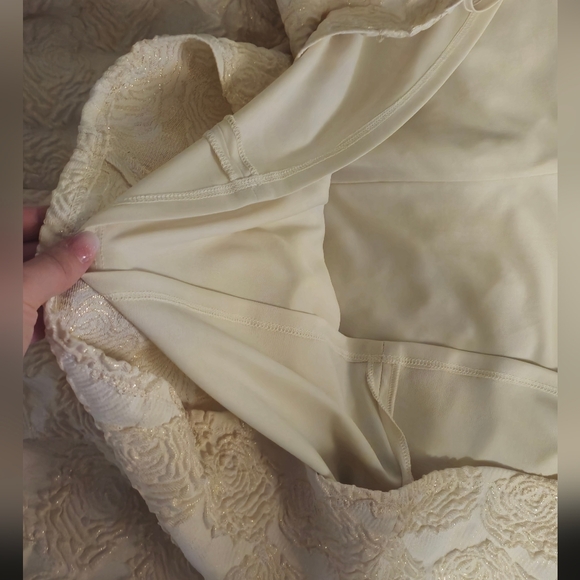 NWT Scarlett Ivory Sparkling Gold Floral Sleeveless Knee Length Dress Size 14 - Picture 4 of 6